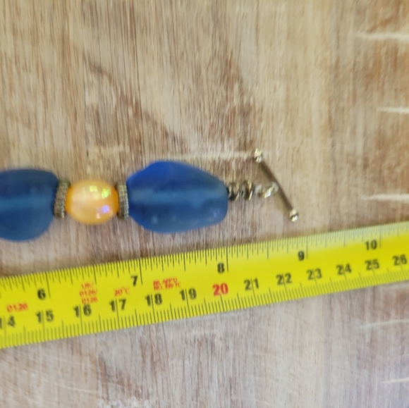 Glass bracelet blue and orange - Picture 2 of 4